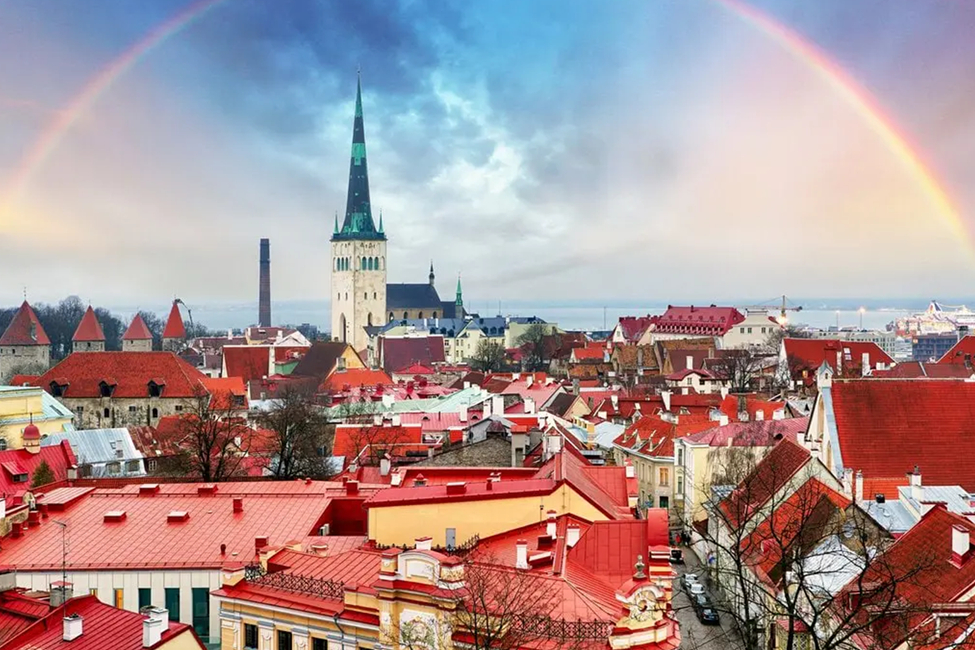 Rainbow over Tallinn Old Town
