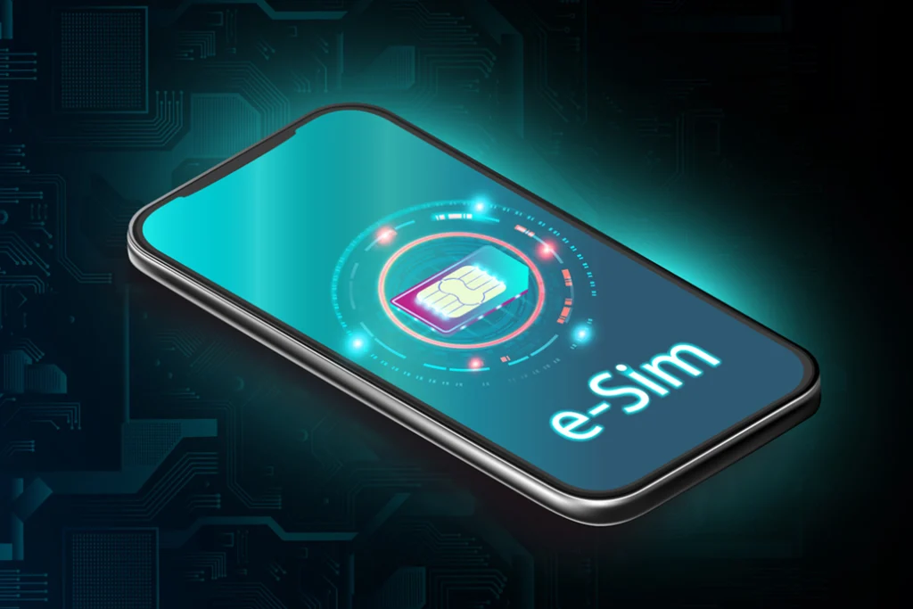 Smartphone showing eSIM activation