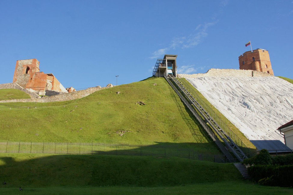 Historic Toompea Castle and medieval towers overlooking Tallinn, Estonia.